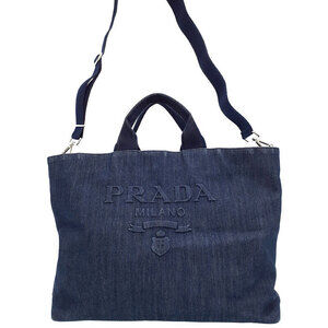 PRADA Denim Tote Bag Blue